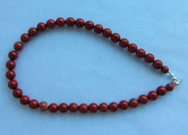 Collar de Jaspe rojo 42cm (bolas de 10mm)