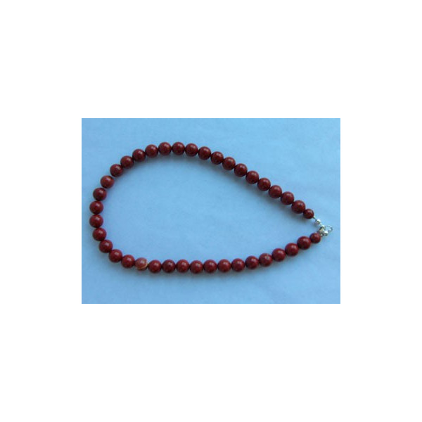 Collana di diaspro rosso (10mm)