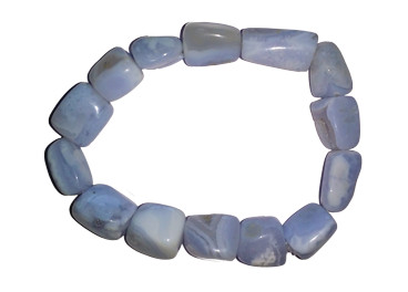 Pulsera de Calcedonia azul (piedra pulida)